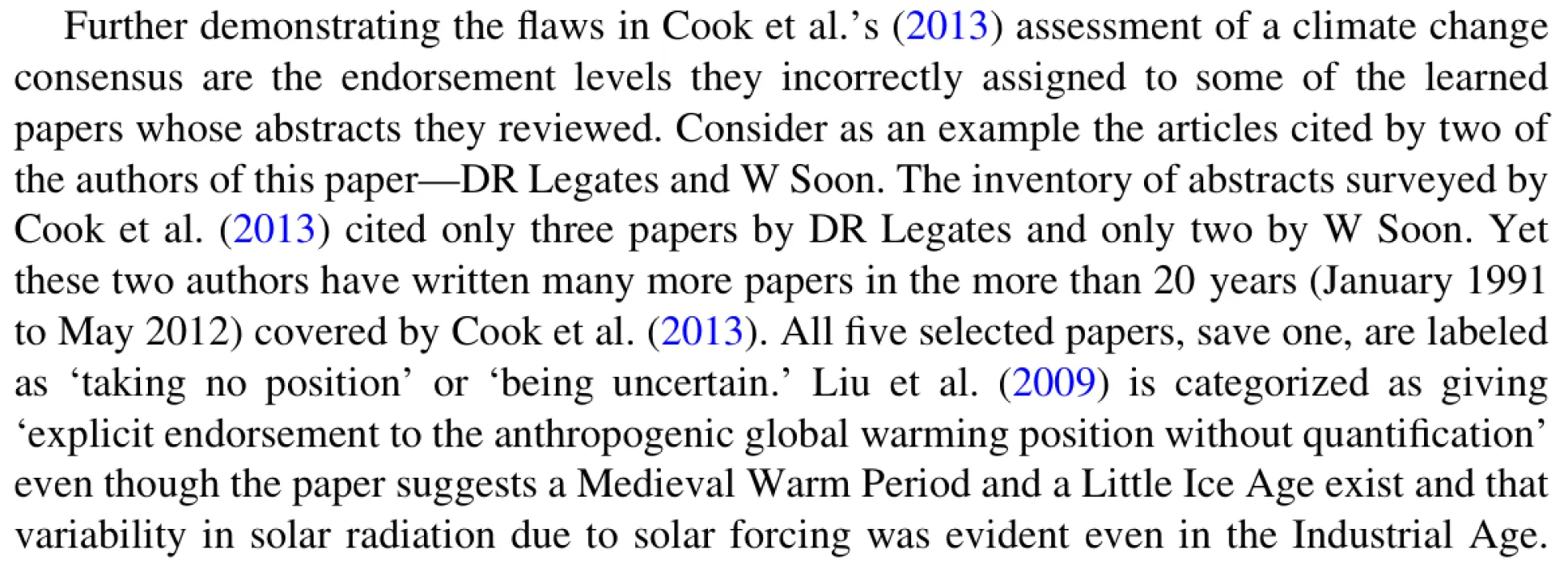 Legates et al. - papers de Legates e Soon considerados por Cook